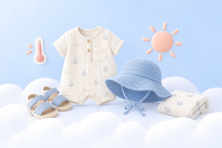 Luftige Babykleidung für heiße Tage
